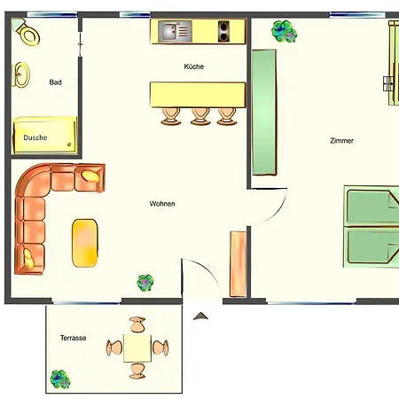 Bungalow Rot Holiday home Uckeritz
